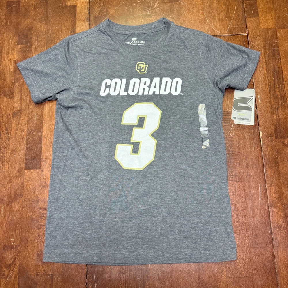 Colosseum Youth Colorado Buffaloes Edwards 3 TShirt Gray Large NCAA Fan Gear NWT